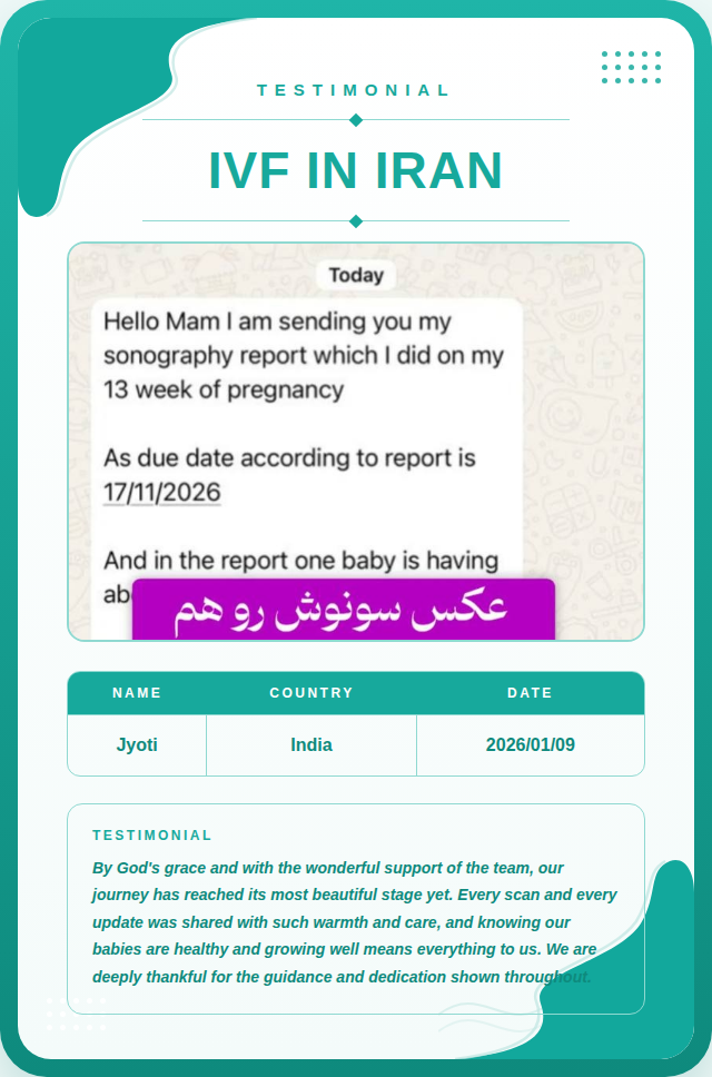 IVF in Iran Testimonial – Jyoti from India, 13-Week Pregnancy Update