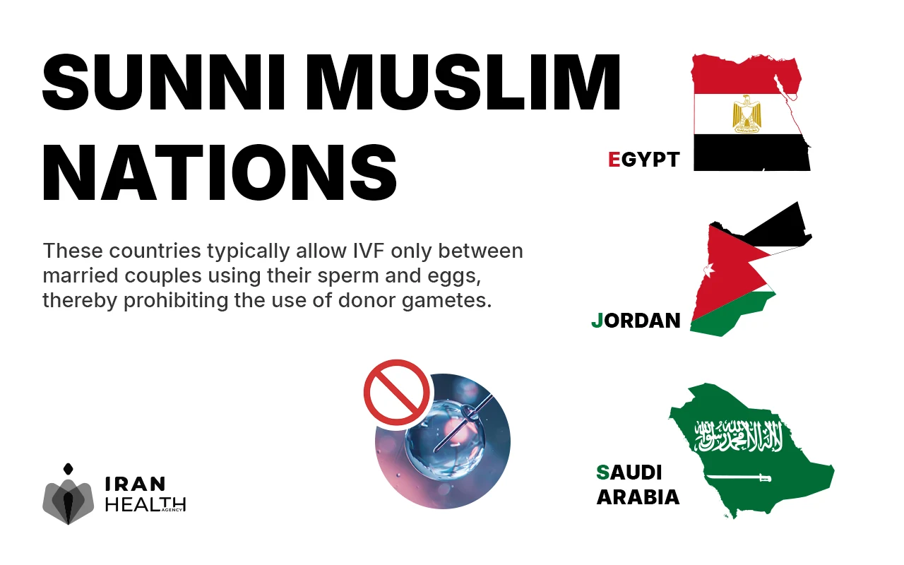 What countries have banned IVF , sunni muslim nations