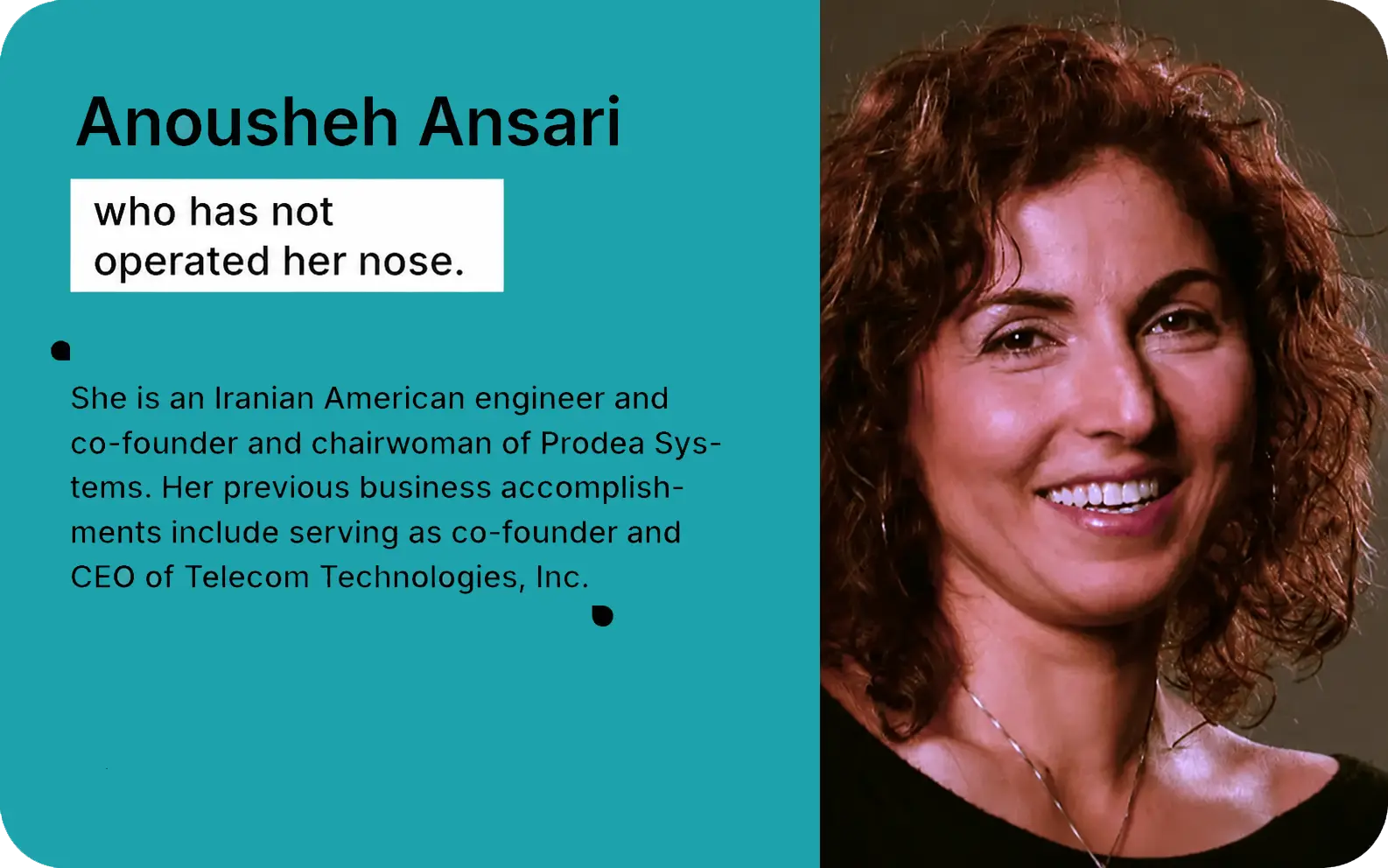 Anousheh Ansaris persian nose
