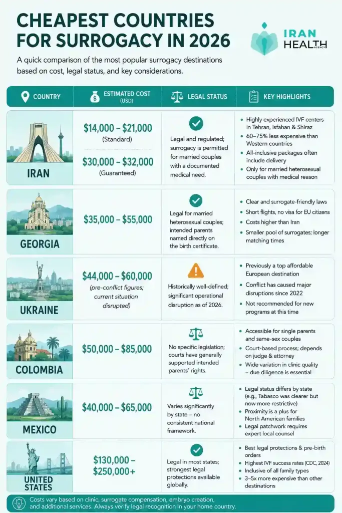 Cheapest Countries for Surrogacy in 2026 Cheapest Countries for Surrogacy in 2026